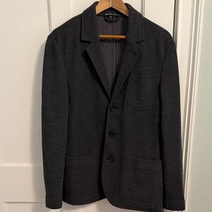 James Perse Unstructured Charcoal Wool Blazer